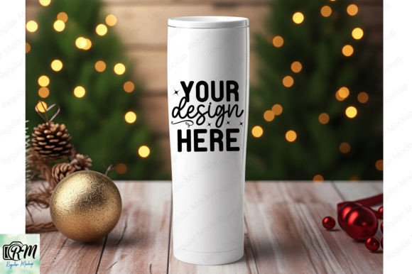 20oz Skinny Christmas Tumbler Mockup Review