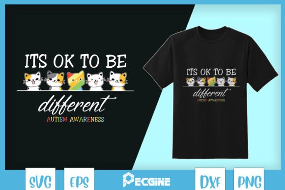 Autism Cat Ok to Be Different SVG Review