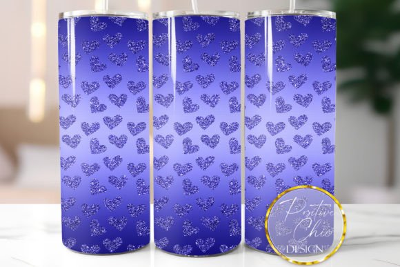 Dark Blue Hearts Glitter Tumbler Wrap Review