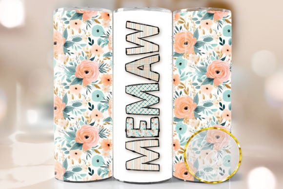 Floral Memaw Tumbler Wrap PNG Design Review