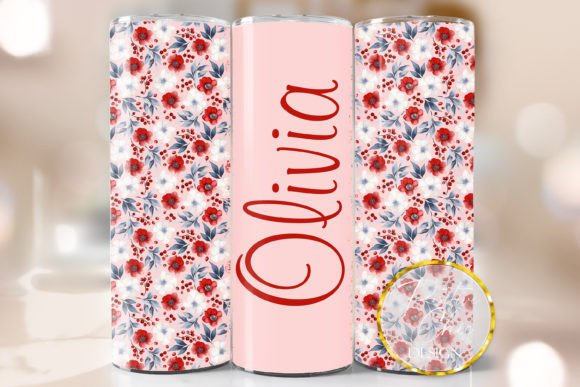 Floral Personalized Tumbler Flowers PNG Review