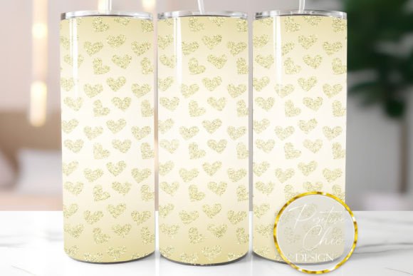 Gold Glitter Hearts Tumbler Wrap PNG Review