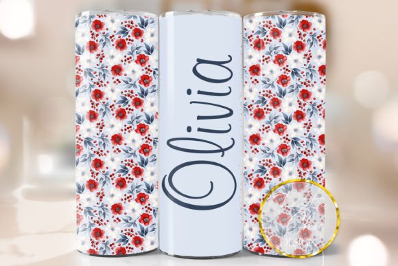 Personalized Floral Tumbler Flowers PNG Review