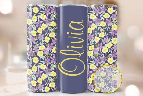 Purple Flowers Tumbler Wrap Floral PNG Review