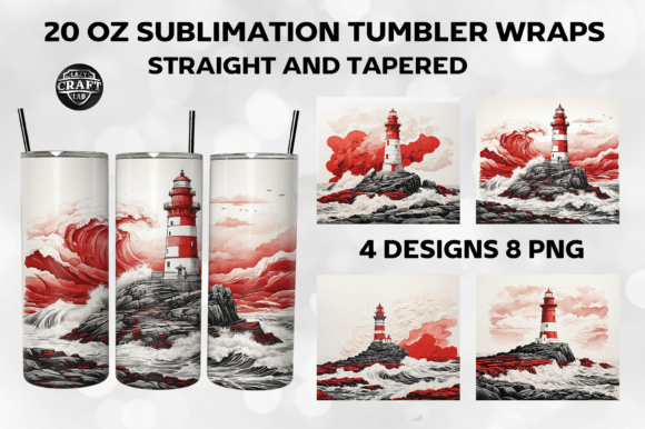 Red White Lighthouse Tumbler Wrap 20oz Review