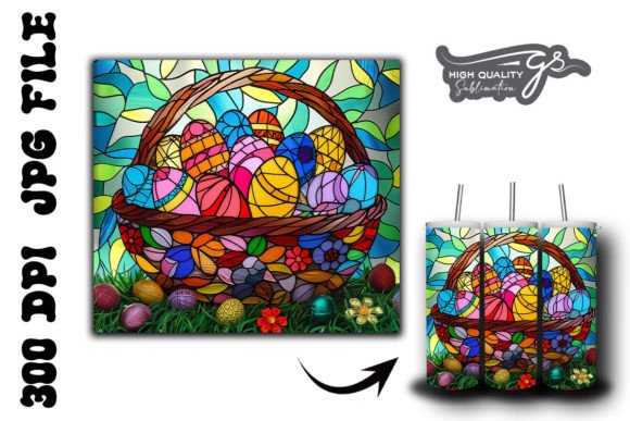Stained Glass Easter Egg Tumbler Wrap 25