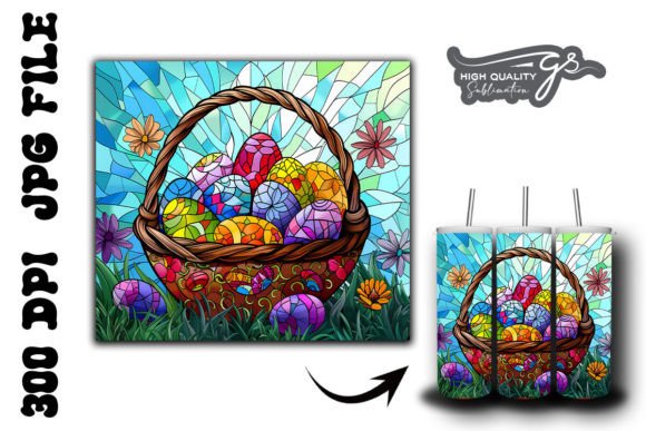 Stained Glass Easter Egg Tumbler Wrap 37